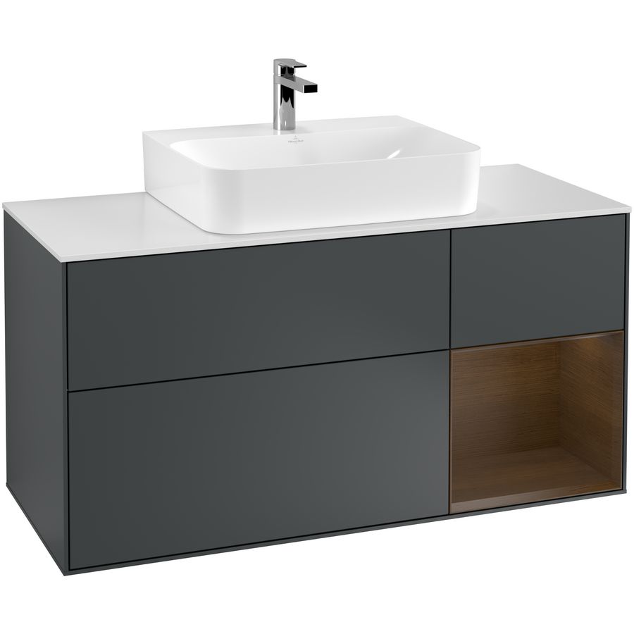 Wastafelonderkast Finion 1200x603x501mm Mid.Blue Matt Lacquer F171GNHG