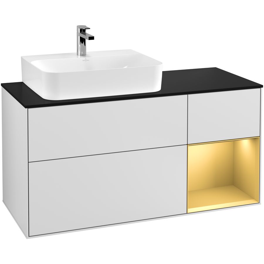 Wastafelonderkast Finion 1200x603x501mm White Matt Lacquer F152HFMT