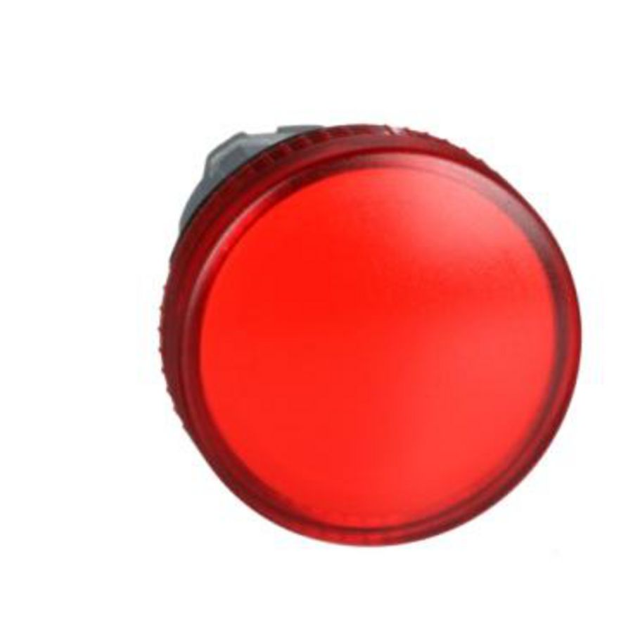 Kop voor lampje Ø22mm rond glad kapje Rood