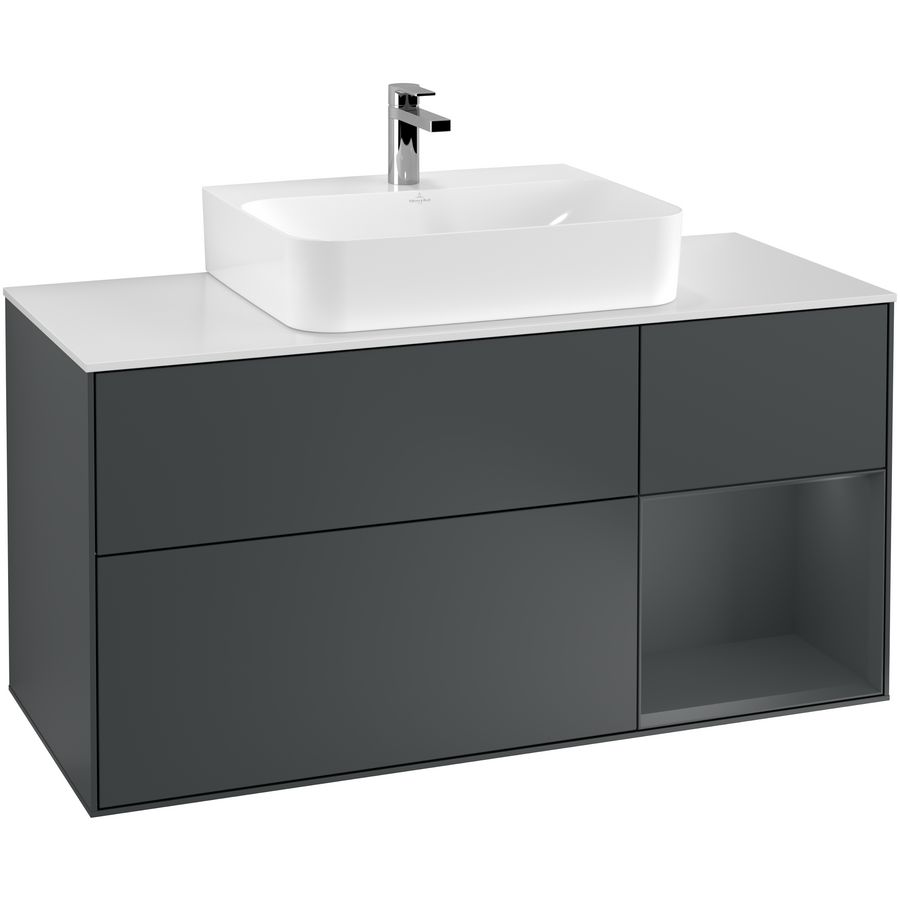 Wastafelonderkast Finion 1200x603x501mm Mid.Blue Matt Lacquer F171HGHG
