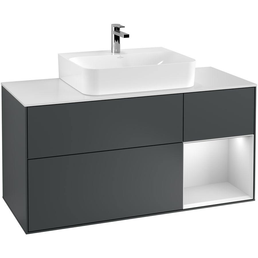 Wastafelonderkast Finion 1200x603x501mm Mid.Blue Matt Lacquer F171MTHG