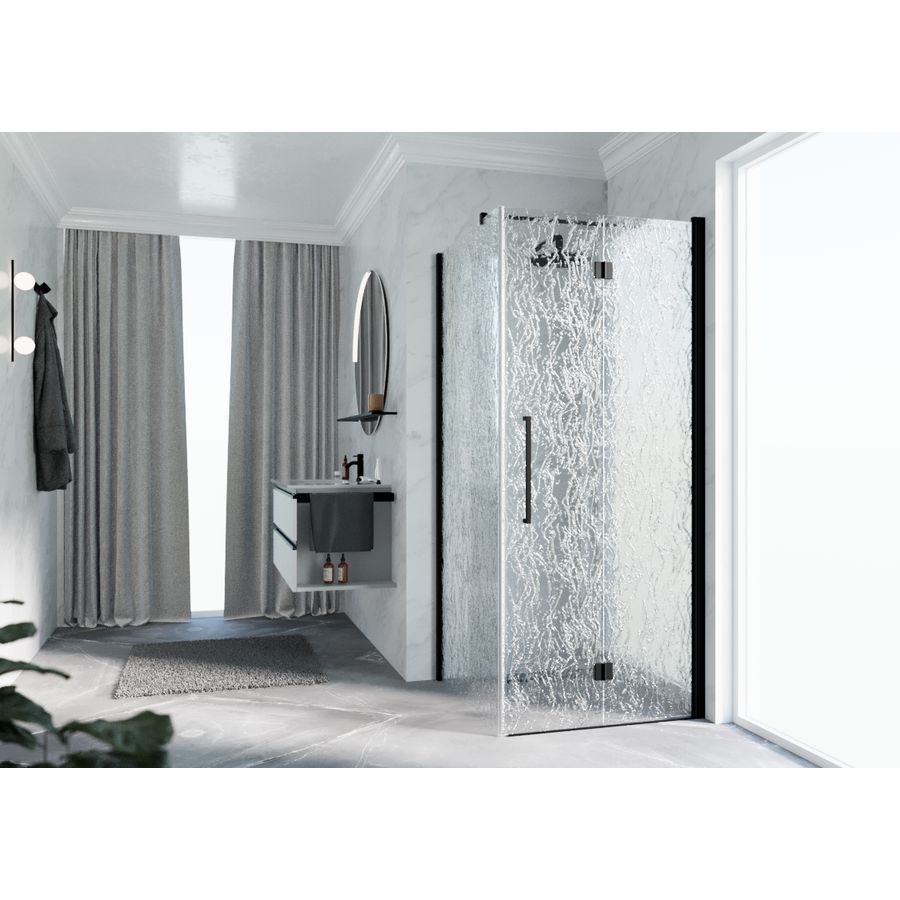 Deel rechts Y22GS hoekinstap 1010-1030x2000mm zwart aqua