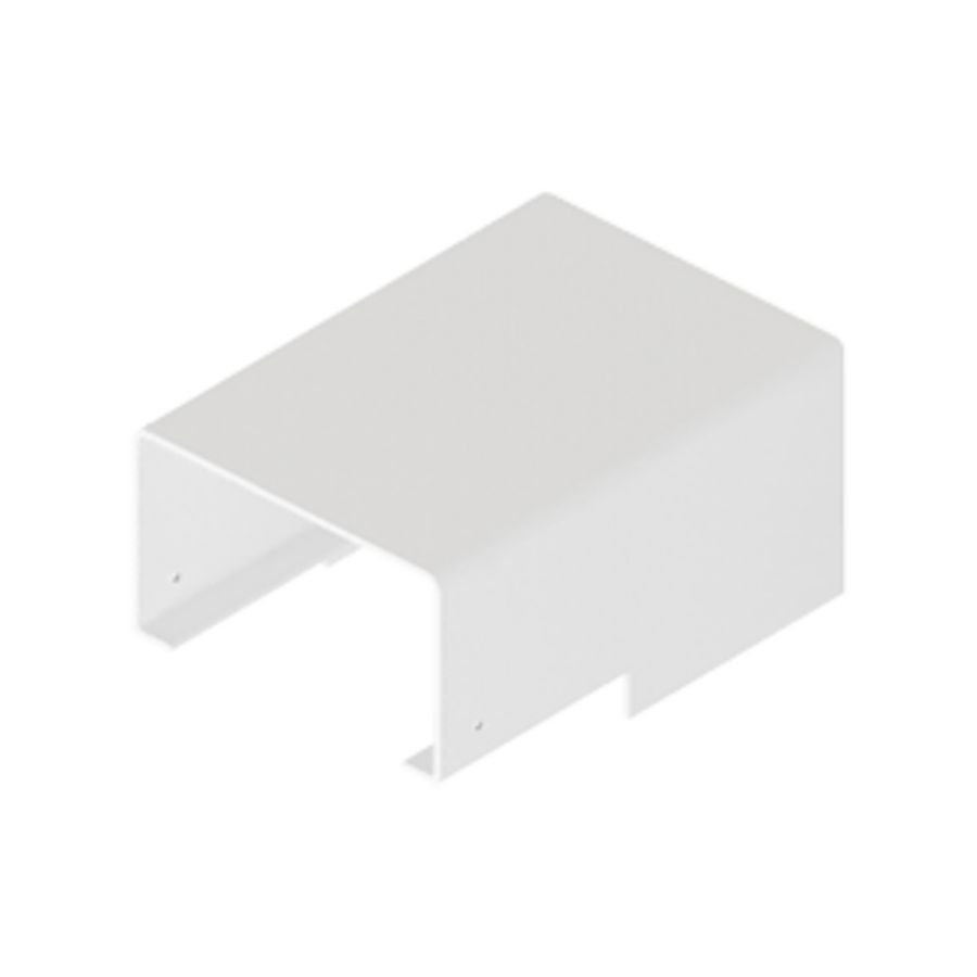 Afdekkap aluminium H130xB88xD68mm wit RAL9010 tbv leidinggoot