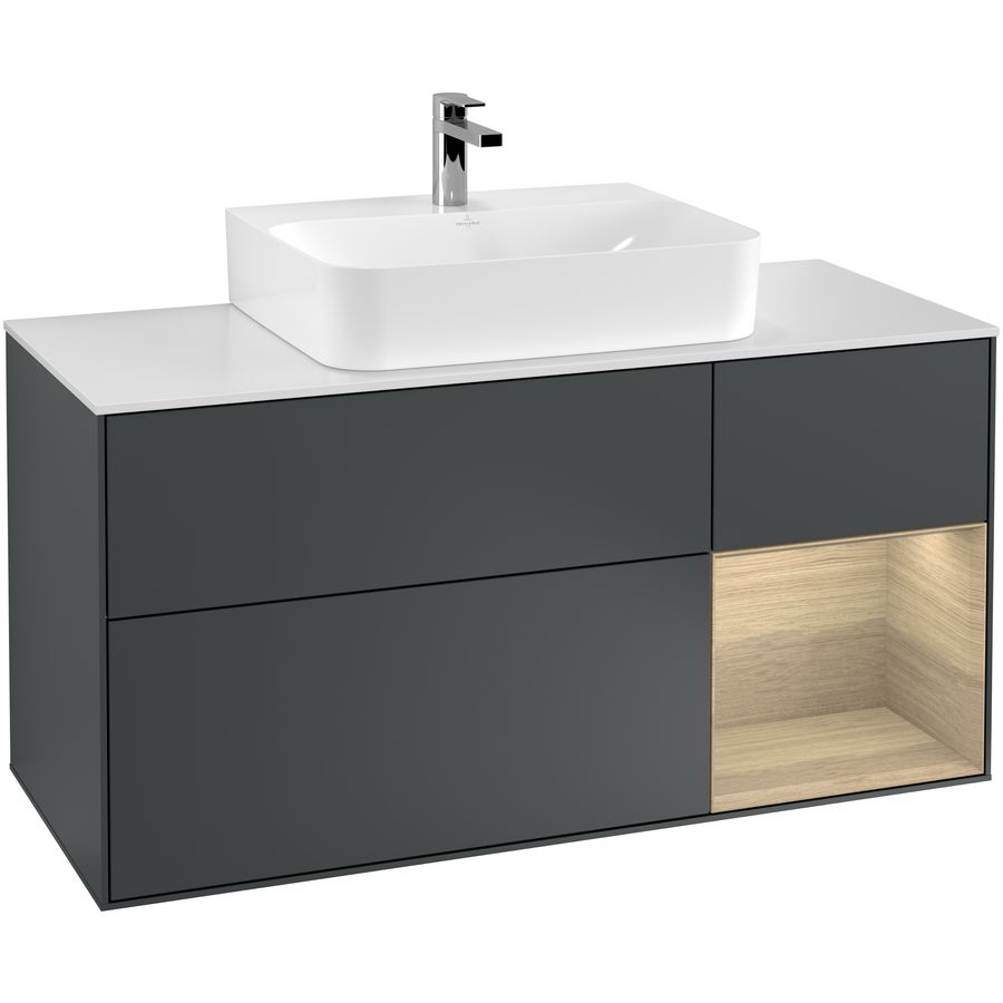 Wastafelonderkast Finion 1200x603x501mm Mid.Blue Matt Lacquer F171PCHG