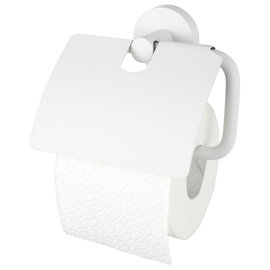 Closetrolhouder met klep mat wit KOSMOS