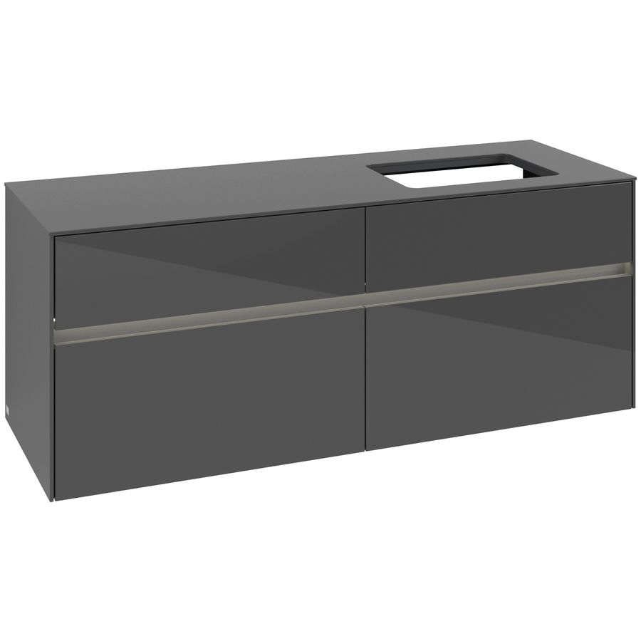 Wastafelonderkast Collaro 1400x548x500mm Glossy Grey C118B0FP