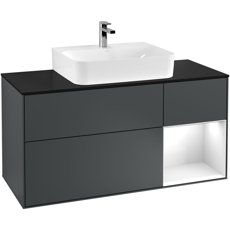 Wastafelonderkast Finion 1200x603x501mm Mid.Blue Matt Lacquer F172GFHG