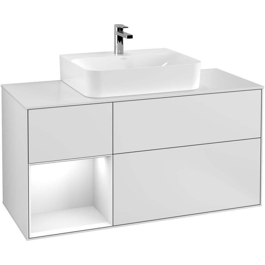 Wastafelonderkast Finion 1200x603x501mm White Matt Lacquer F161GFMT