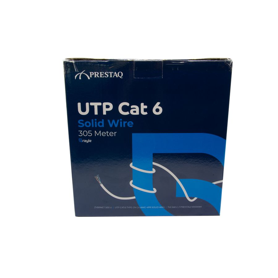 Bulk kabel CAT6 U/UTP PVC 24 awg grijs 305mtr.