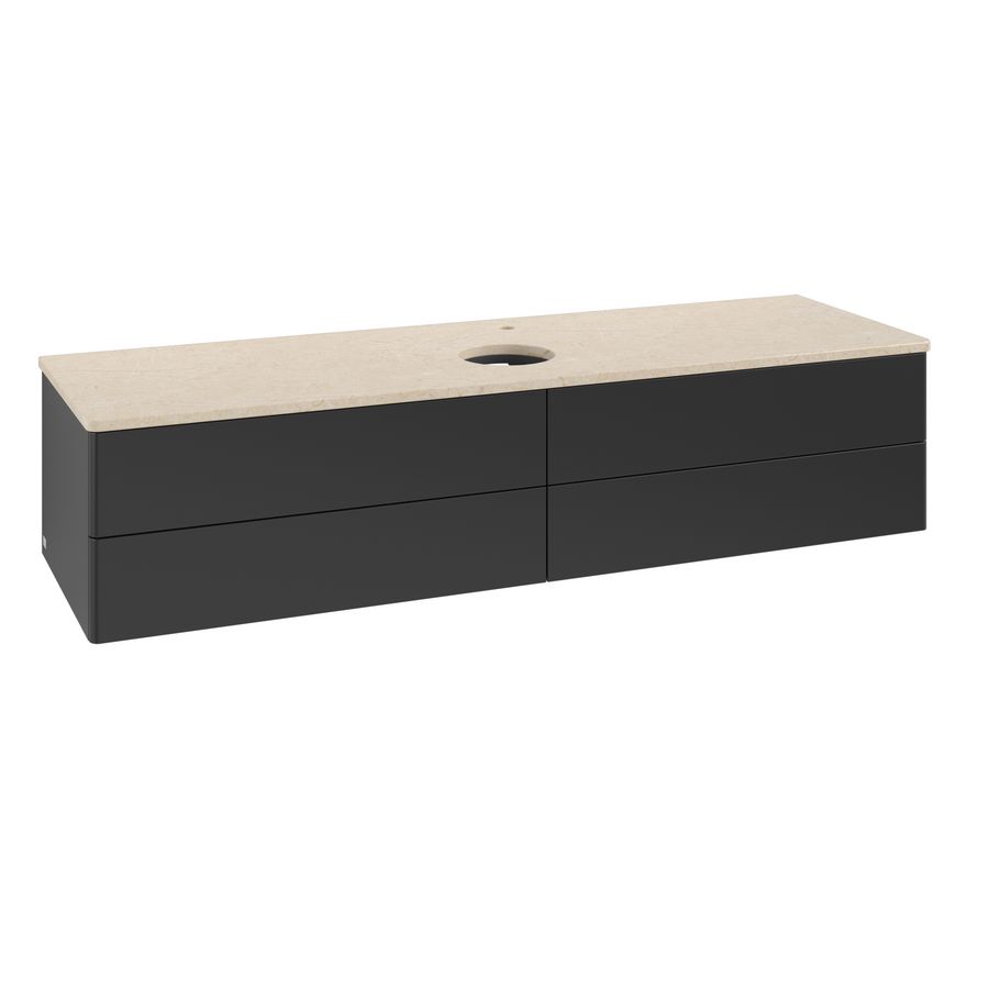 Wastafelonderkast Antao 1600x360x500mm Black Matt Lacquer K25053PD