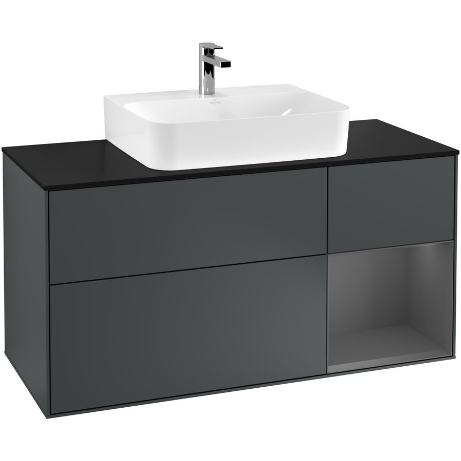 Wastafelonderkast Finion 1200x603x501mm Mid.Blue Matt Lacquer F172GKHG