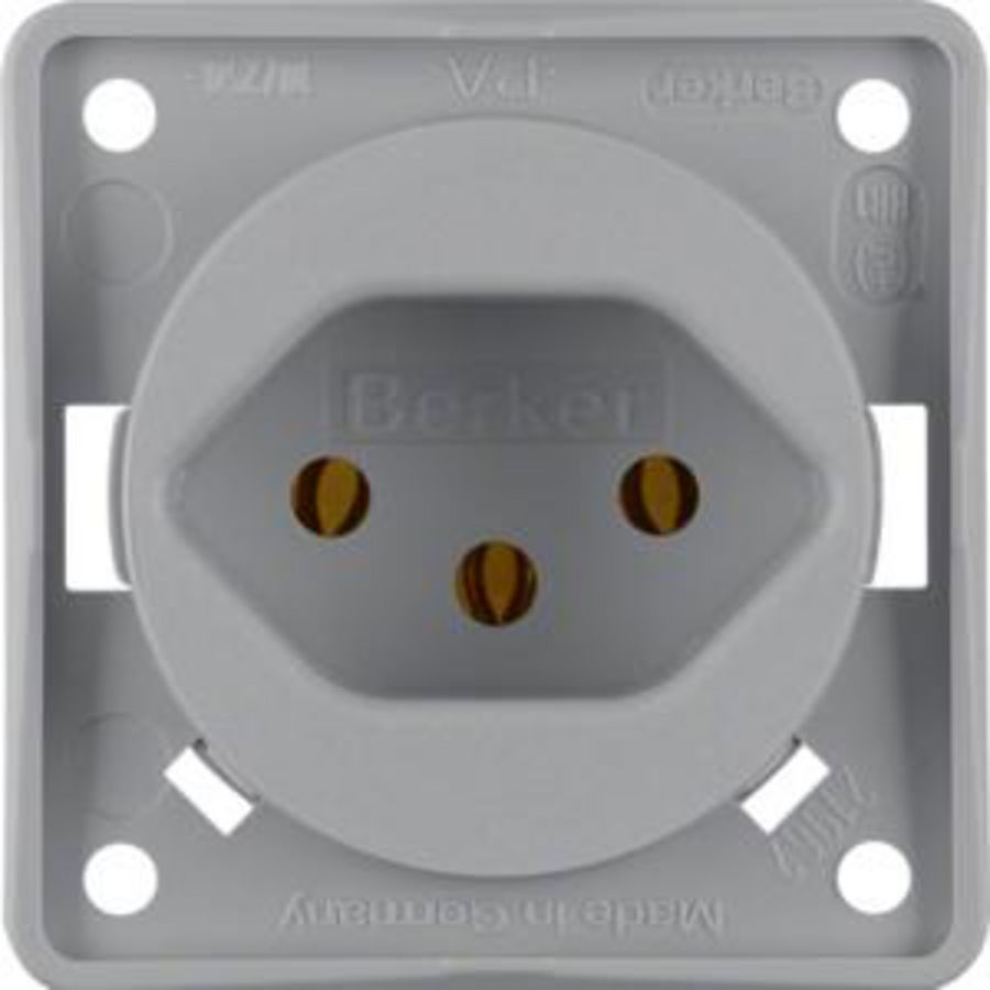 Wandcontactdoos Zwitserland type 13 berker Integro grijs