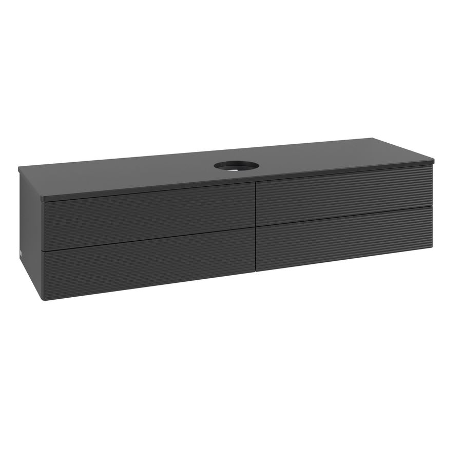 Wastafelonderkast Antao 1600x360x500mm Black Matt Lacquer K25110PD