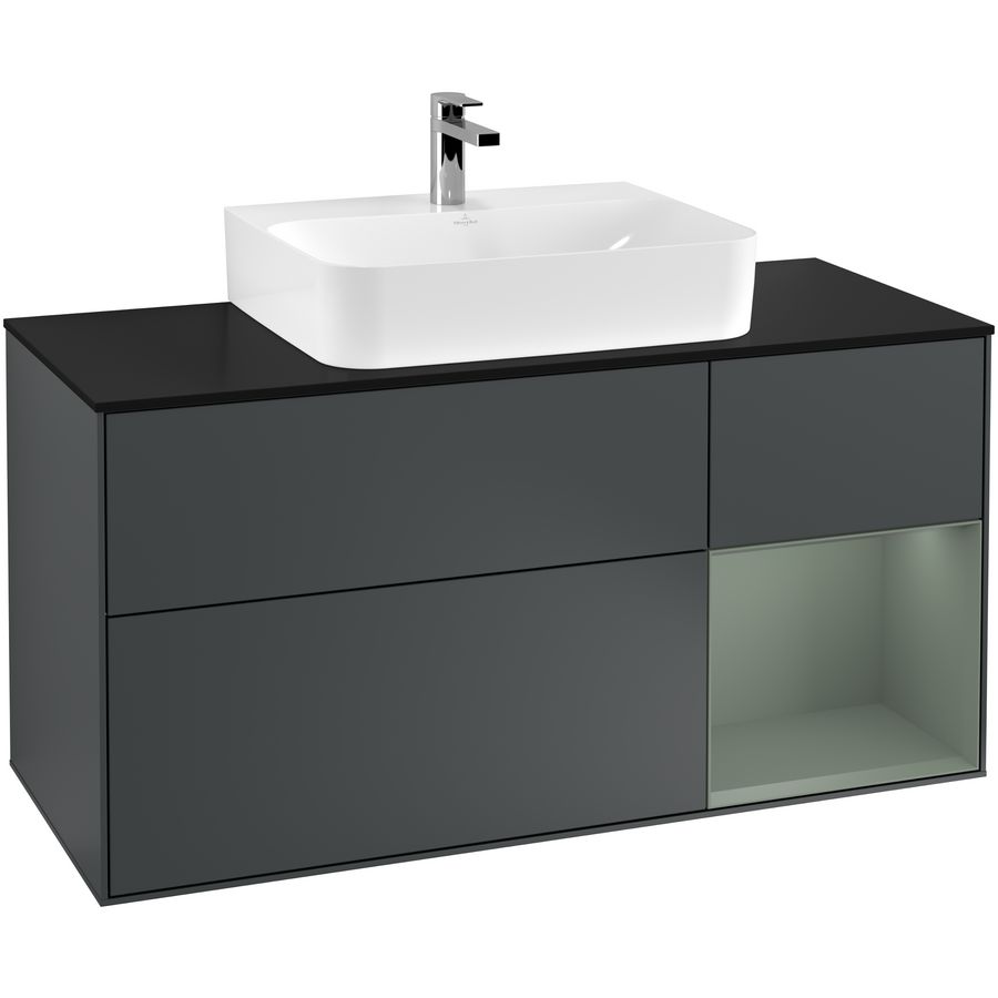 Wastafelonderkast Finion 1200x603x501mm Mid.Blue Matt Lacquer F172GMHG