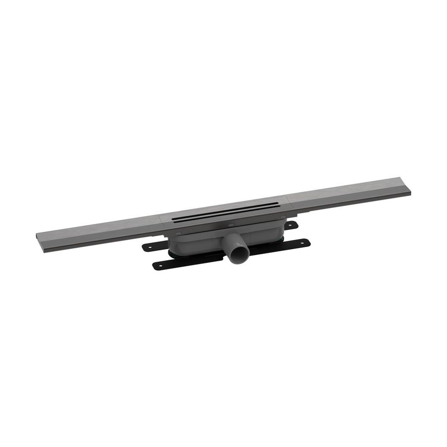 Douchegoot R-LINE CLEAN COLOR 700x60mm Brushed Black Chrome incl. Dryphon sifon