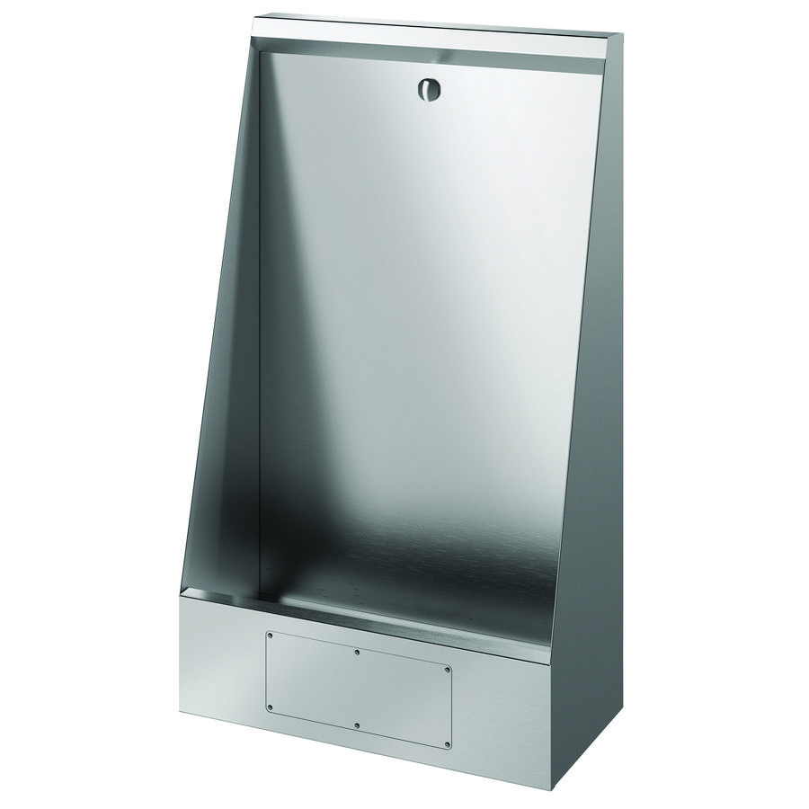 Urinoir staand LP L.600 toevoer achteraan RVS 304 sat