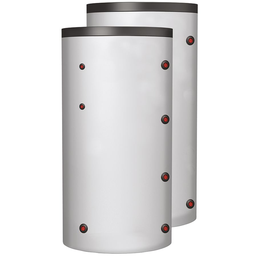 Buffervat vloermodel 100 staand inhoud 95ltr. 6 systeemaansluitingen