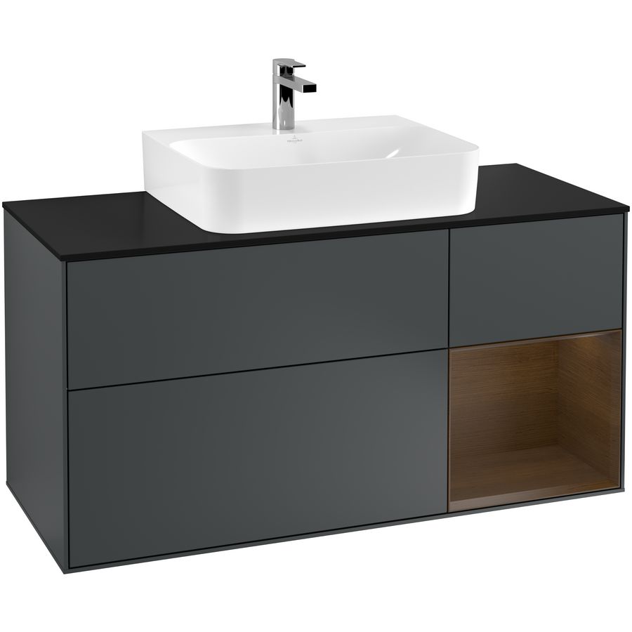 Wastafelonderkast Finion 1200x603x501mm Mid.Blue Matt Lacquer F172GNHG