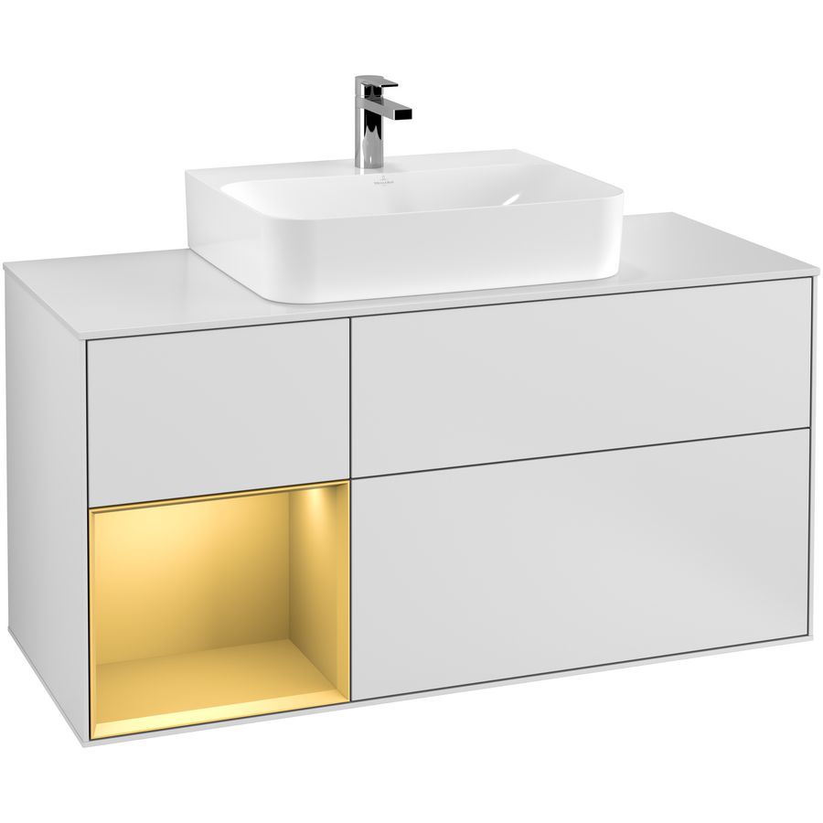 Wastafelonderkast Finion 1200x603x501mm White Matt Lacquer F161HFMT