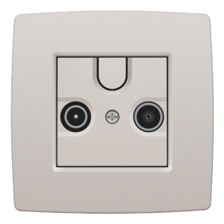 Afwerkingsset 2 enkelvoudige coaxaans. Antenne L.grey