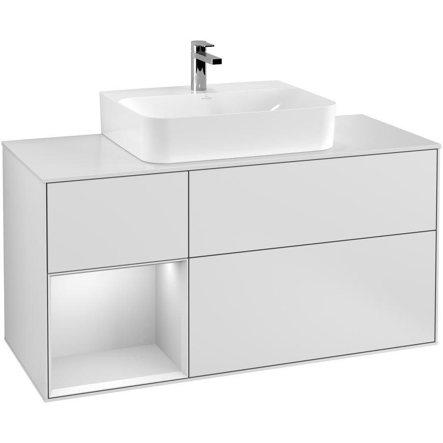 Wastafelonderkast Finion 1200x603x501mm White Matt Lacquer F161MTMT