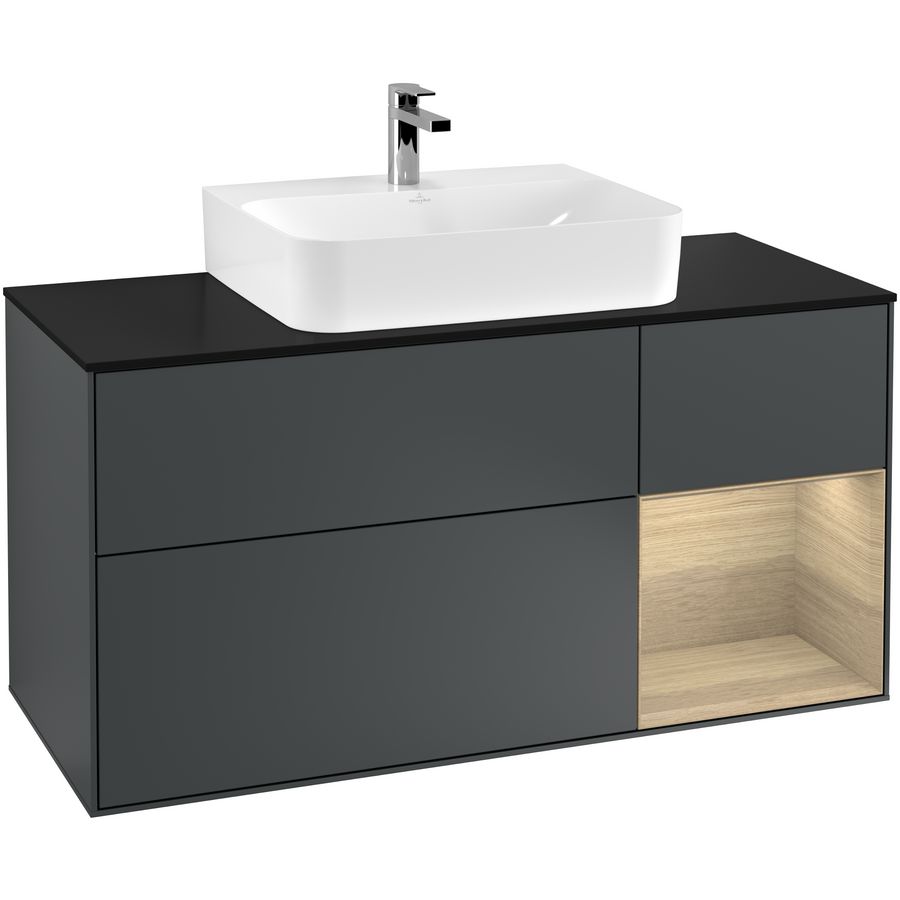 Wastafelonderkast Finion 1200x603x501mm Mid.Blue Matt Lacquer F172PCHG