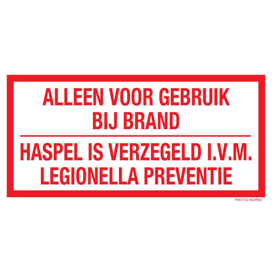 BORD 50x100 ALLEEN BIJ BRAND/VERZEGELD LEGIONELLA (809-171996)