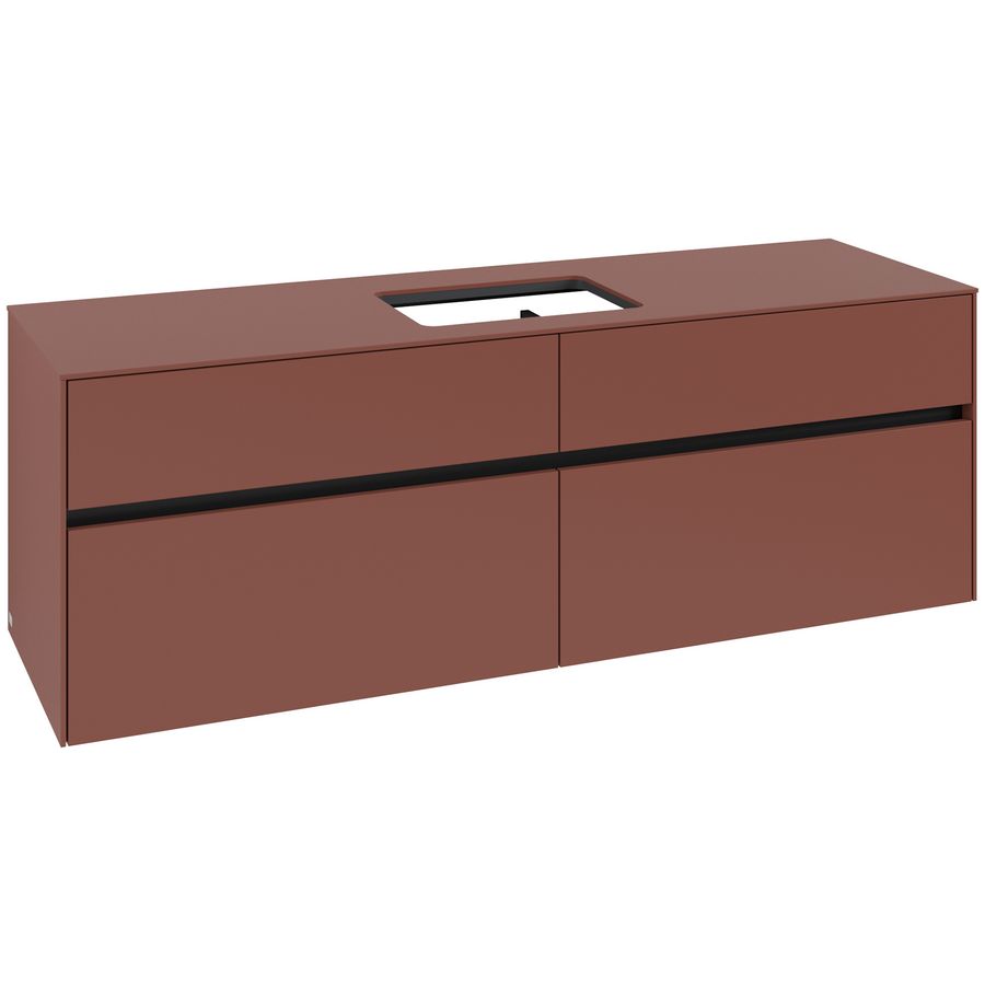 Wastafelonderkast Collaro 1600x548x500mm Wine Red C120B0AH
