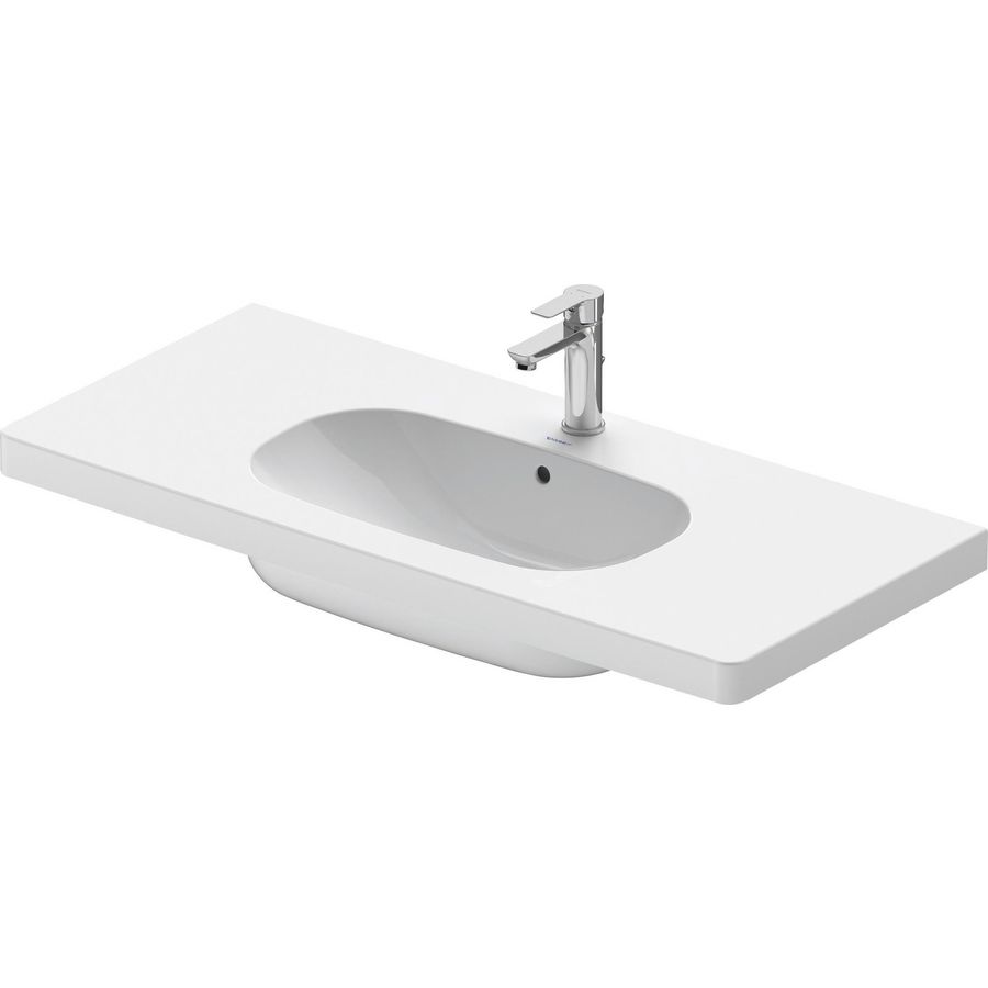 D-CODE #034210 wastafel 1050mm wit met kraangat met overloop