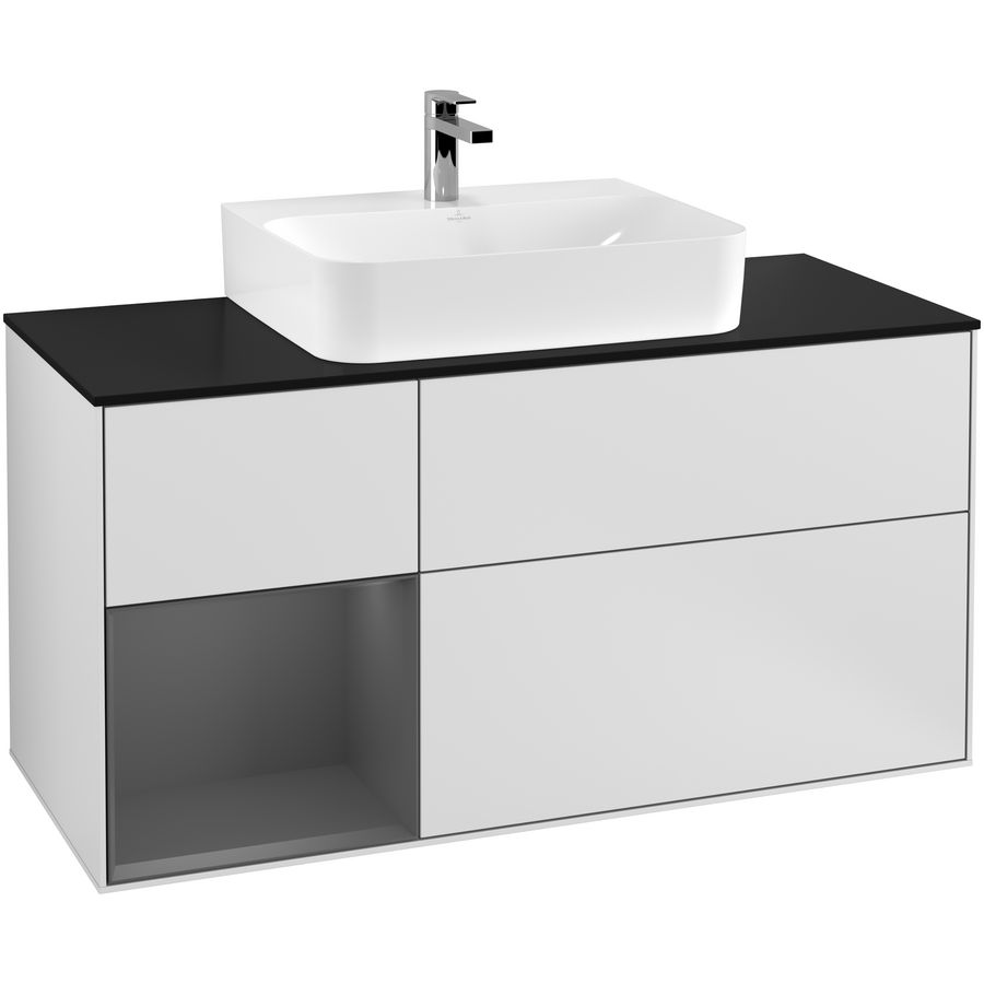 Wastafelonderkast Finion 1200x603x501mm White Matt Lacquer F162GKMT