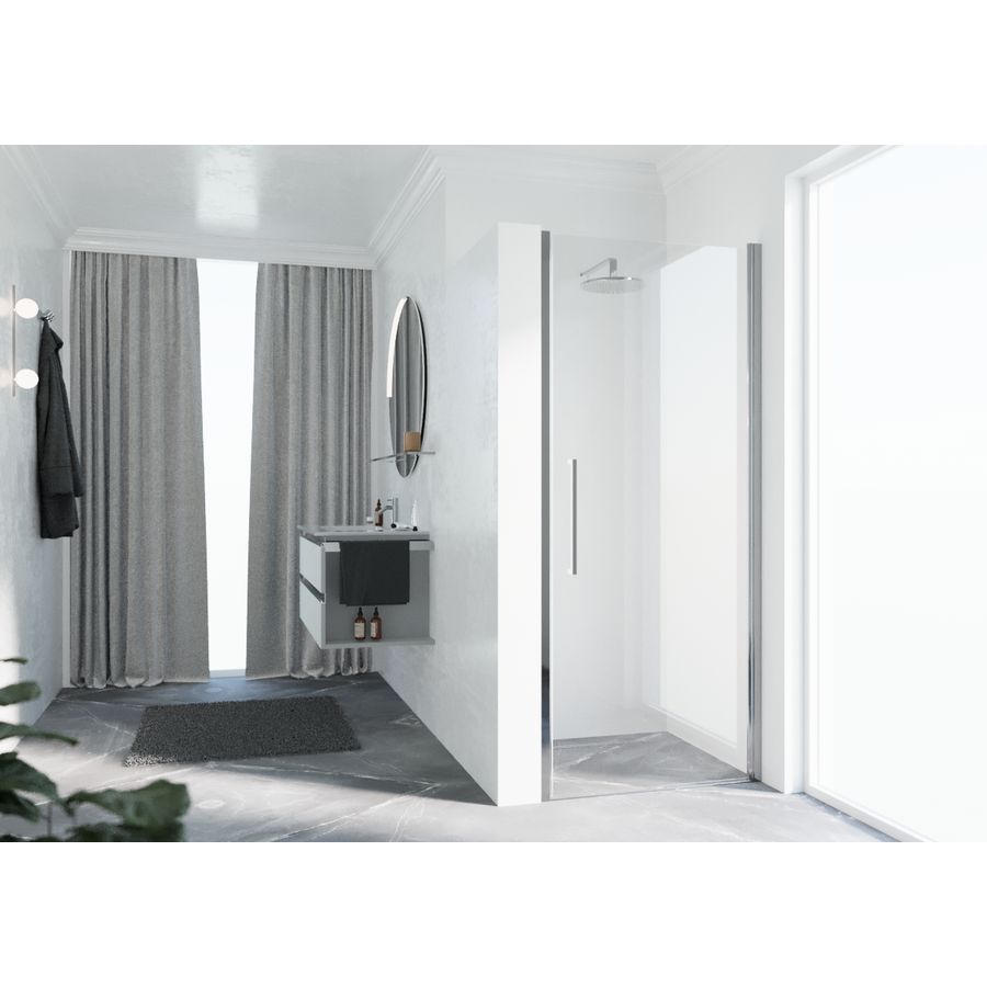 Draaideur Y21B 570-610x2000mm chroom aqua