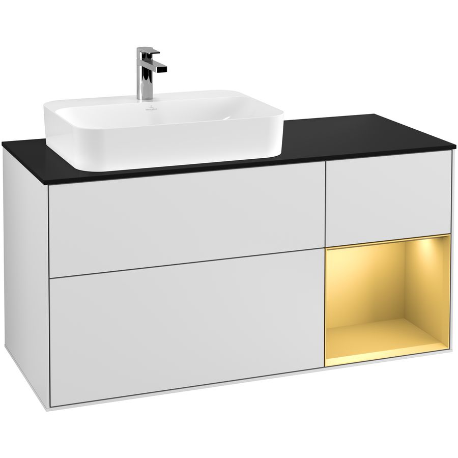 Wastafelonderkast Finion 1200x603x501mm White Matt Lacquer G402HFMT