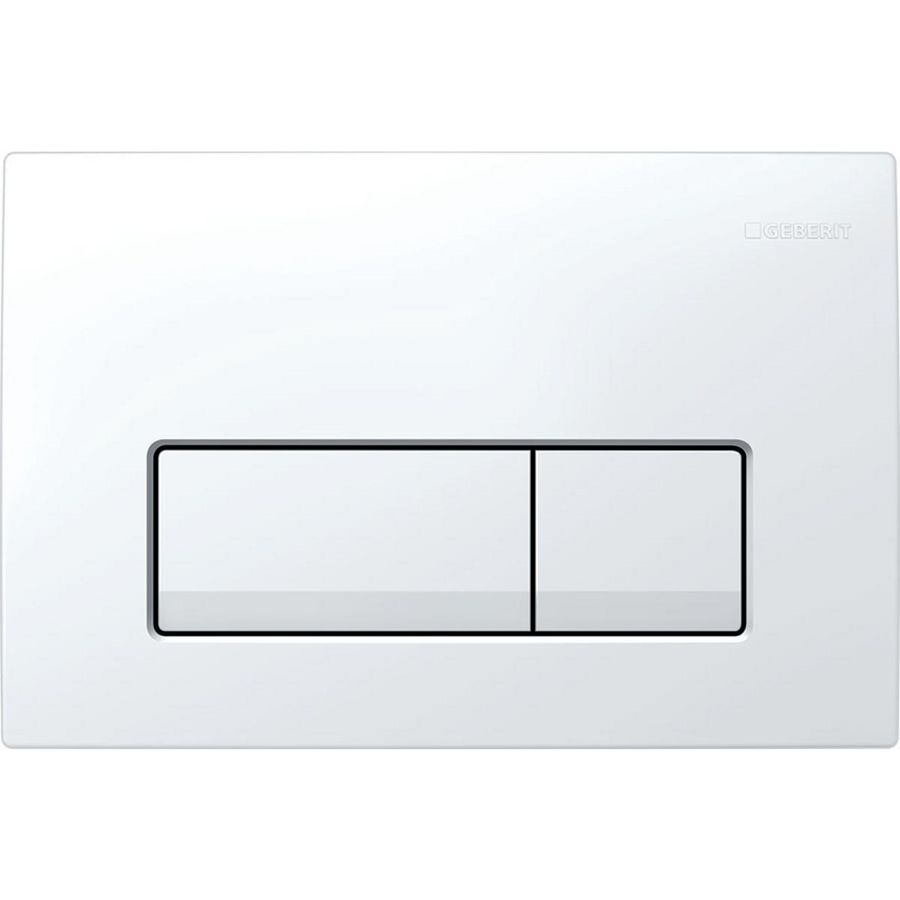 Bedieningsplaat 2-toets Delta50 SQUARE Alpien wit