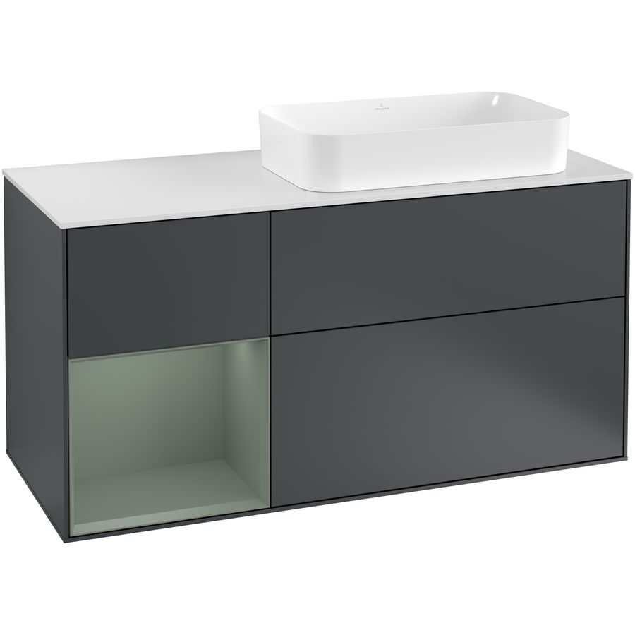 Wastafelonderkast Finion 1200x603x501mm Mid.Blue Matt Lacquer F271GMHG