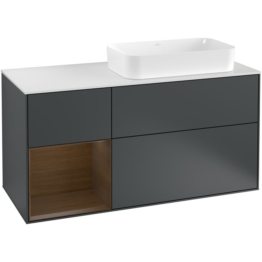 Wastafelonderkast Finion 1200x603x501mm Mid.Blue Matt Lacquer F271GNHG