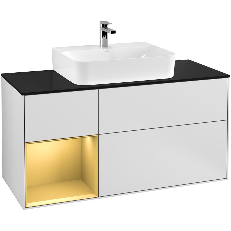 Wastafelonderkast Finion 1200x603x501mm White Matt Lacquer F162HFMT