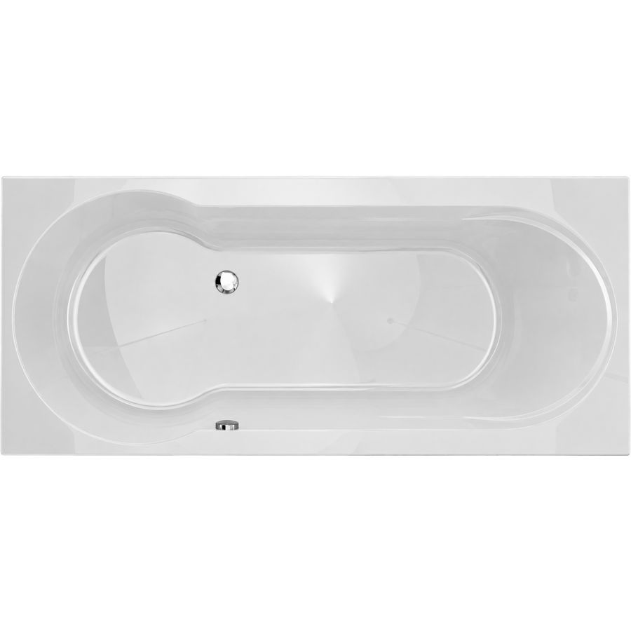 Ligbad met douchegedeelte NEW FONTANA links 180x80cm wit excl. badpoten