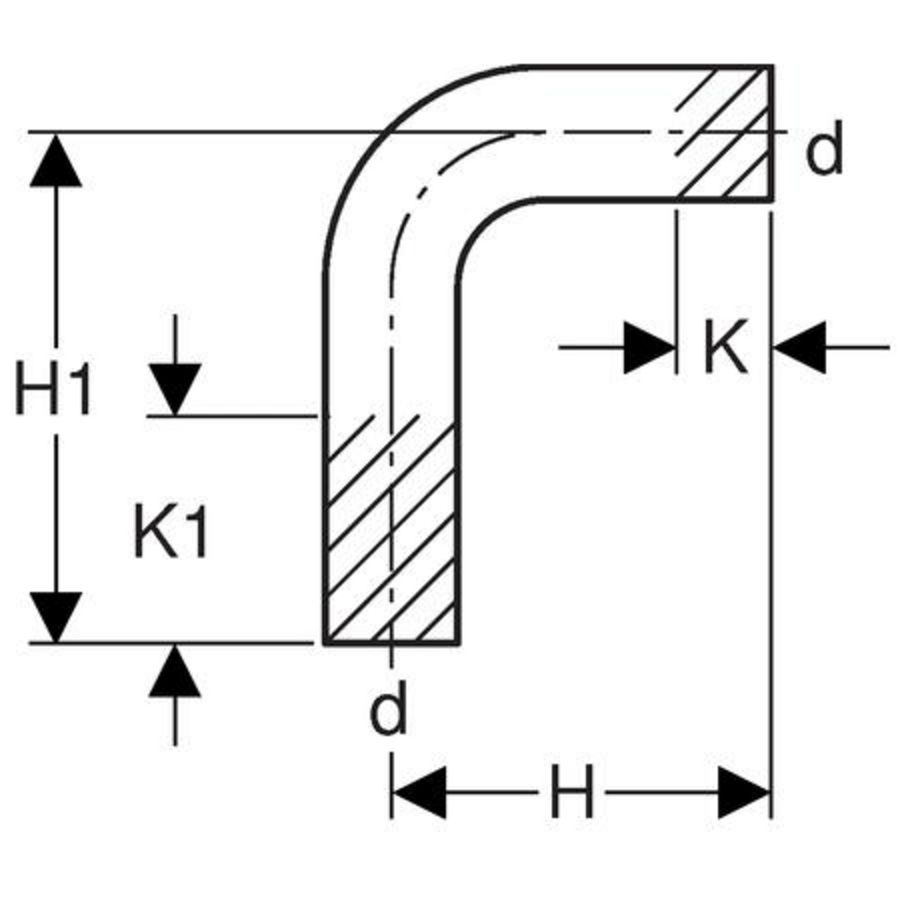 Pasbocht 90° MAPRESS C-STAAL 2x spie 15mm