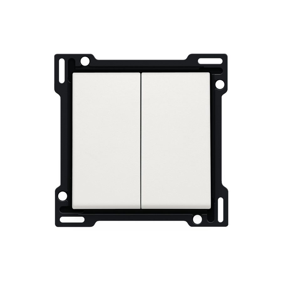 Afwerkingsset serie/wisselschakelaar + knop NO. white