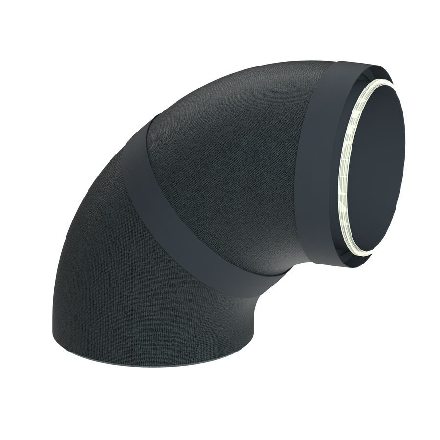 Bocht geisoleerd 90° DucoFlex Star met koppelstuk Ø200mm