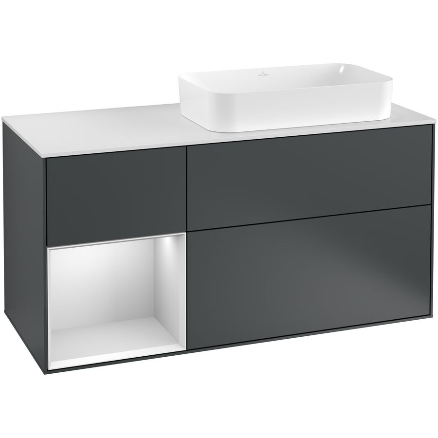 Wastafelonderkast Finion 1200x603x501mm Mid.Blue Matt Lacquer F271MTHG