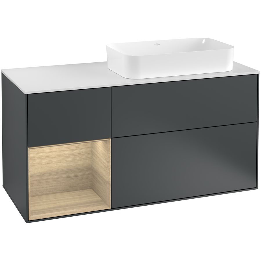 Wastafelonderkast Finion 1200x603x501mm Mid.Blue Matt Lacquer F271PCHG
