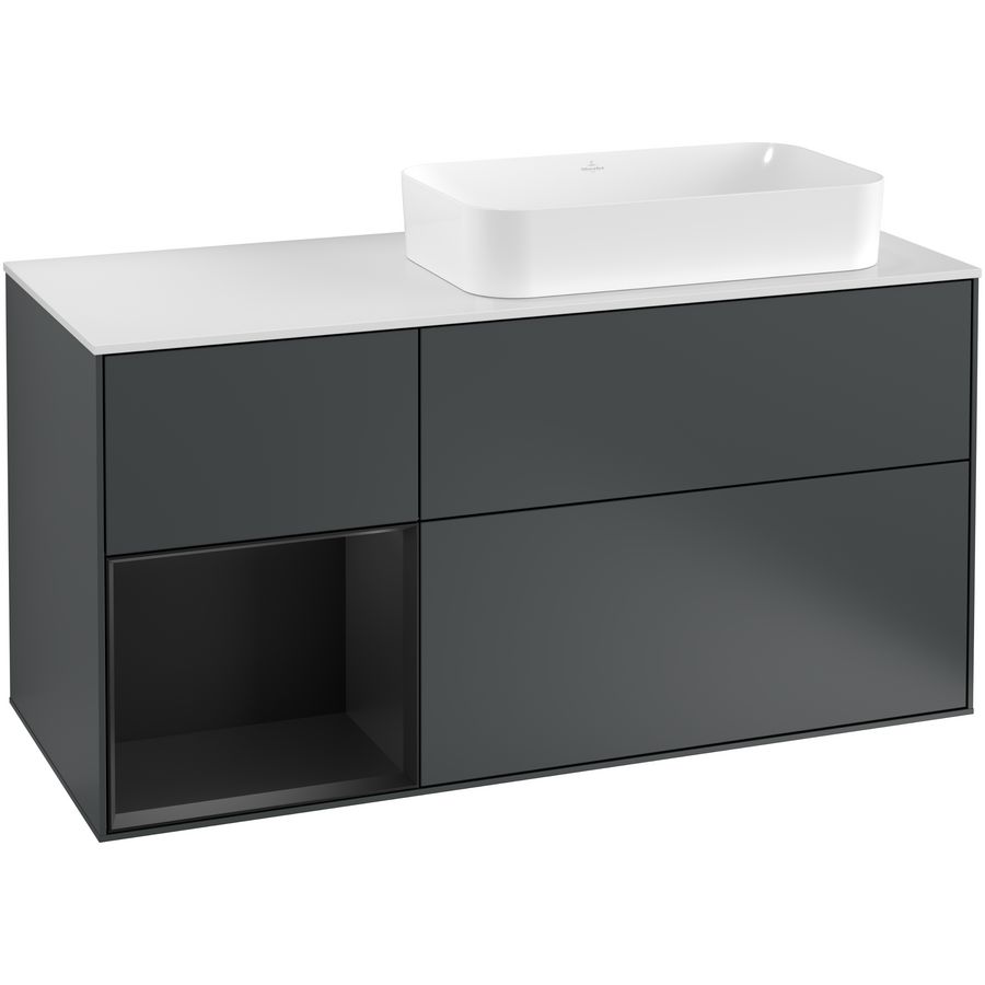 Wastafelonderkast Finion 1200x603x501mm Mid.Blue Matt Lacquer F271PDHG