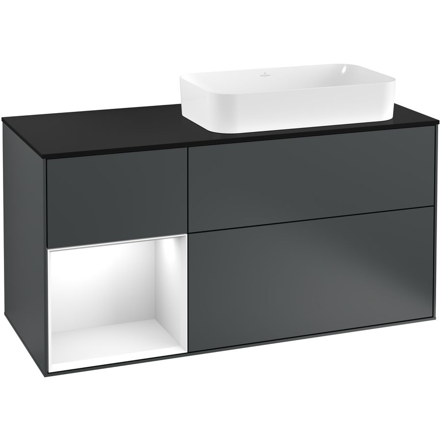 Wastafelonderkast Finion 1200x603x501mm Mid.Blue Matt Lacquer F272GFHG