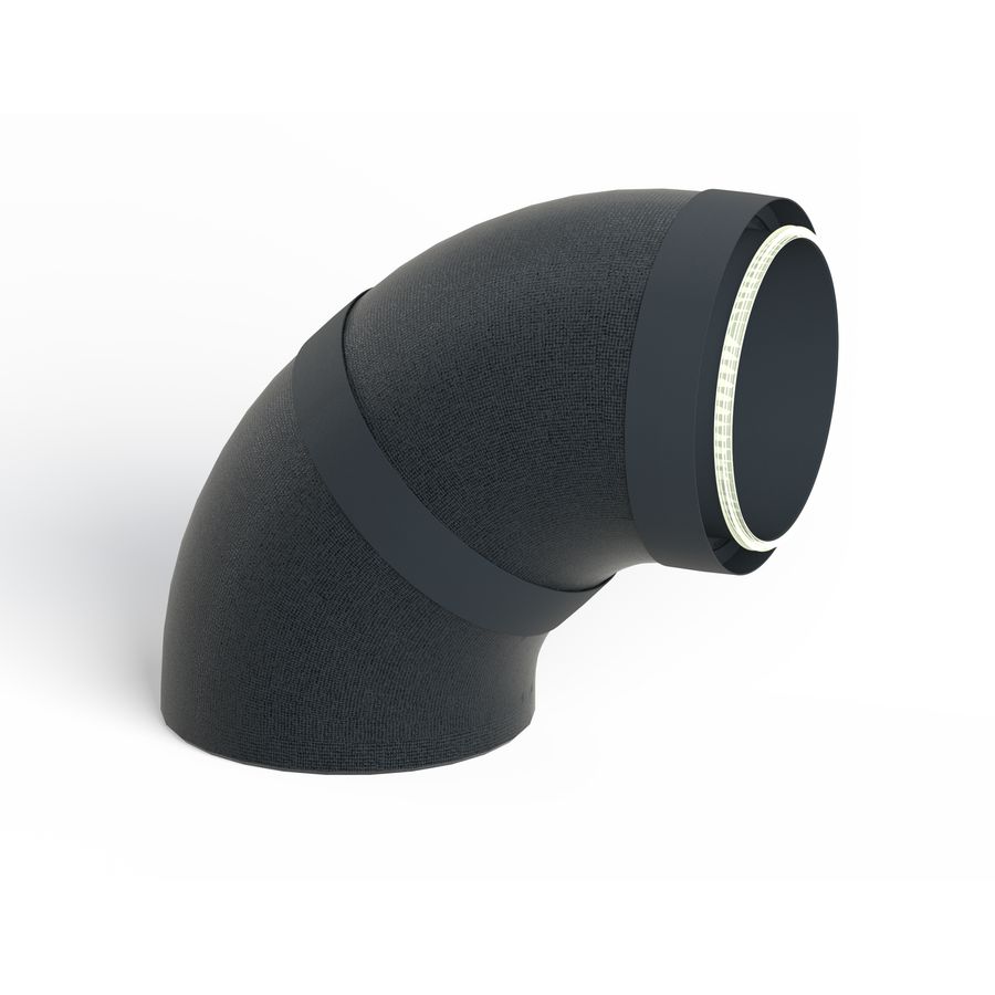 Bocht geisoleerd 90° DucoFlex Star met koppelstuk Ø180mm