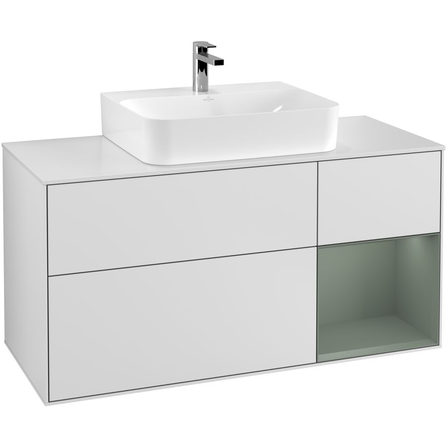 Wastafelonderkast Finion 1200x603x501mm White Matt Lacquer F171GMMT