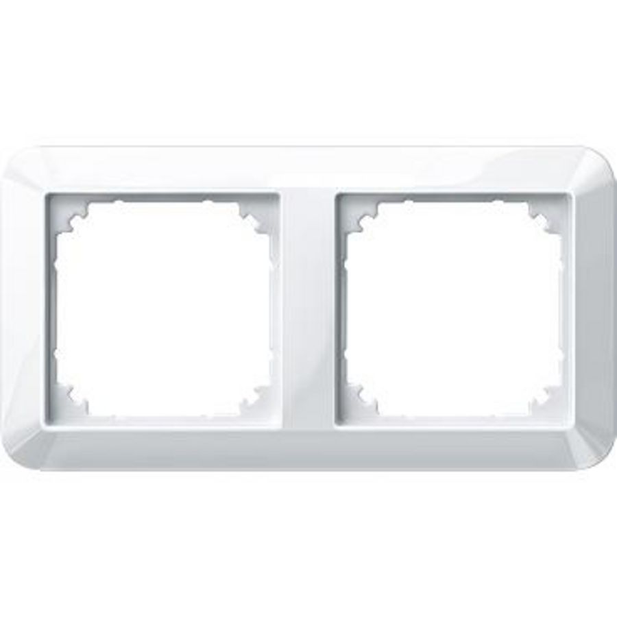 1-M frame 2-gang polar Wit glossy