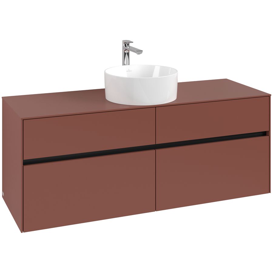 Wastafelonderkast Collaro 1400x548x500mm Wine Red C04500AH