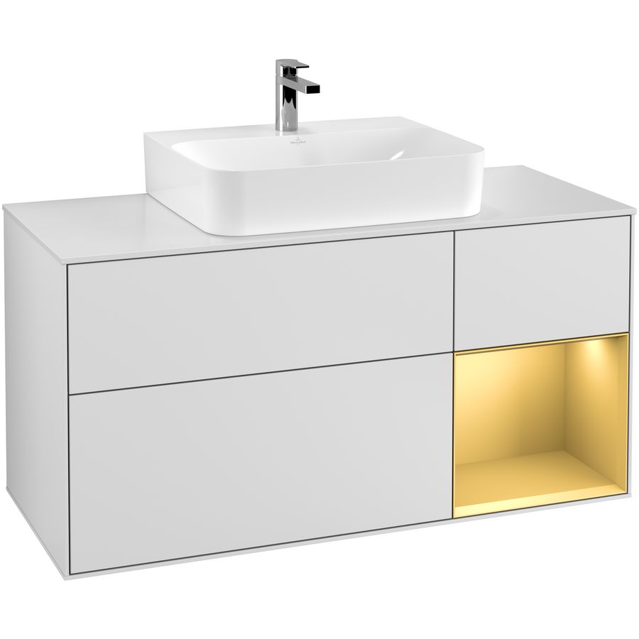 Wastafelonderkast Finion 1200x603x501mm White Matt Lacquer F171HFMT