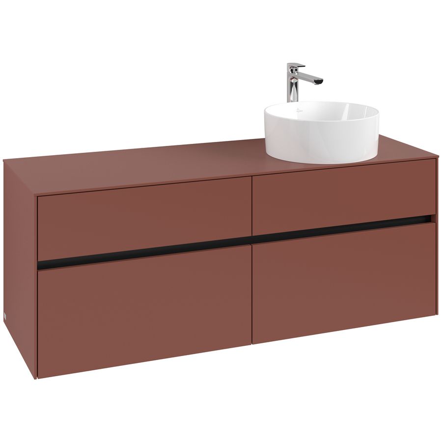 Wastafelonderkast Collaro 1400x548x500mm Wine Red C04700AH